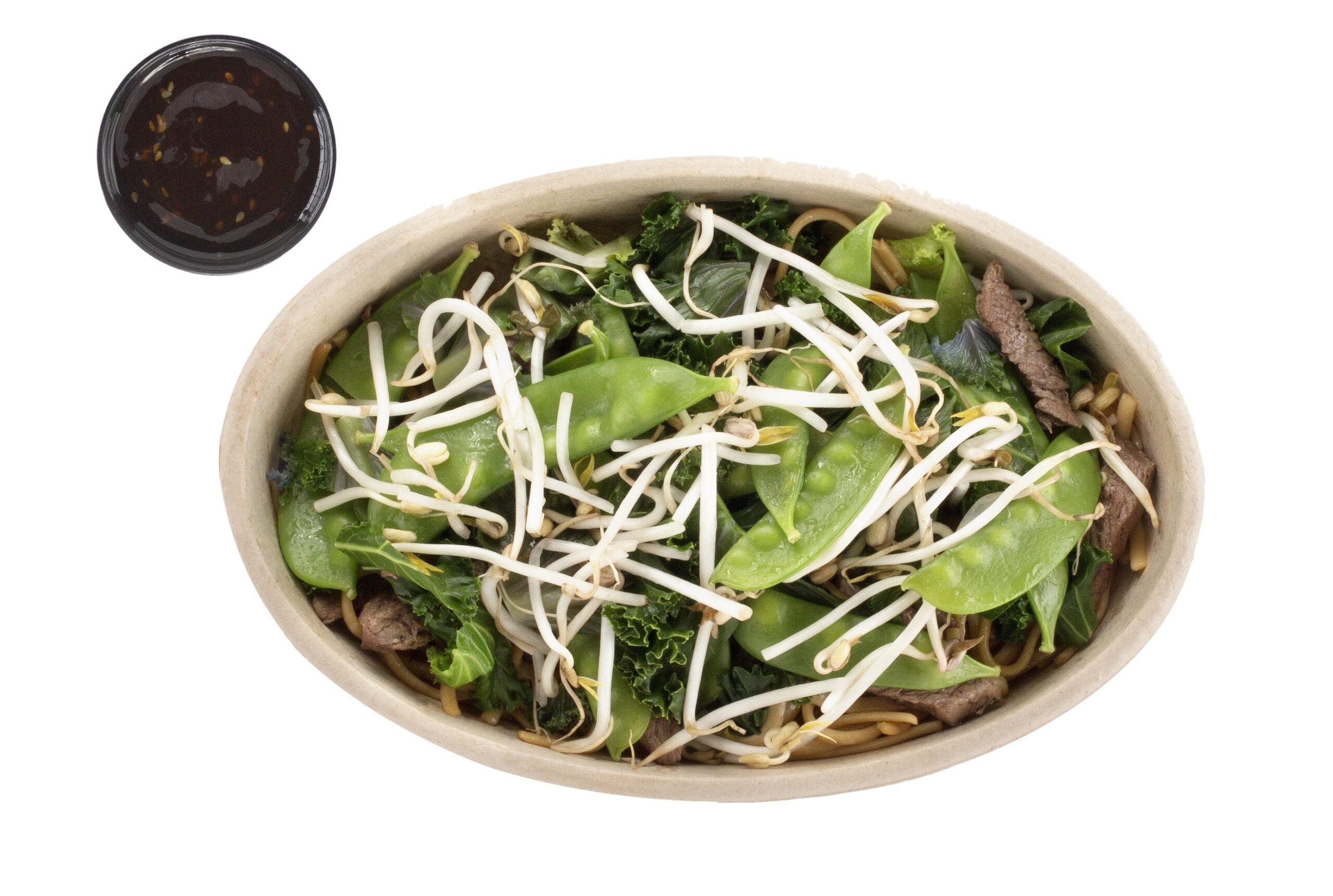 An image of Sassy Me bowl and sauce made at Balance Grille placed on a white background.