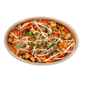 A Green Curry bowl with herbs, vegetables, and crushed peanuts from Balance Grille.