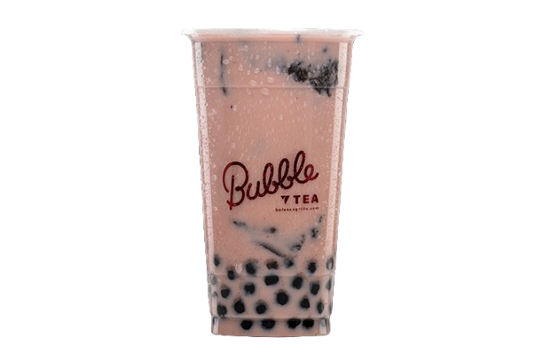 Red Bean bubble tea with tapioca pearls, featuring a creamy milk tea base, chewy tapioca, and crushed Oreo cookies.